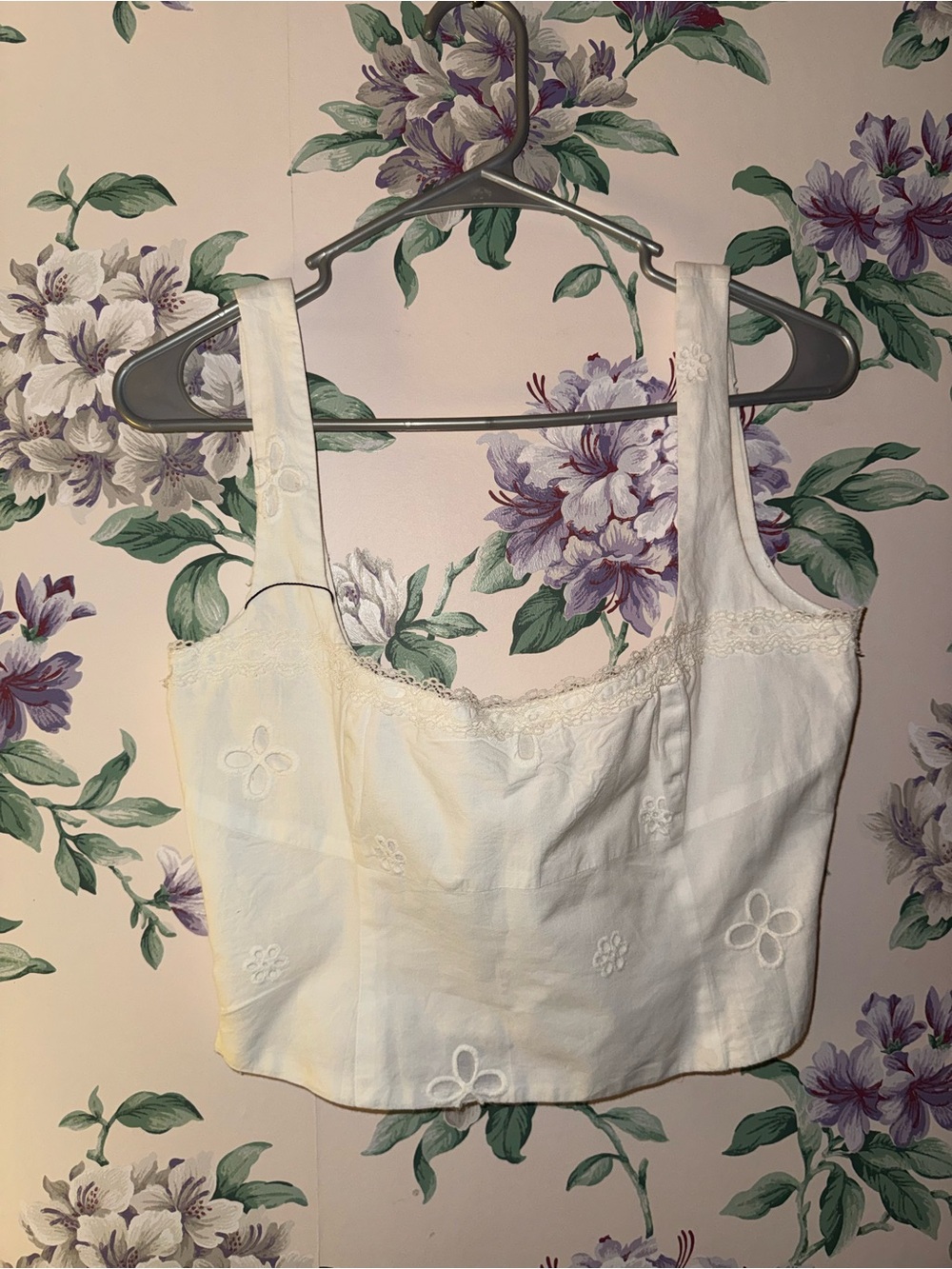 Meshki Ivory Embroidered Cotton Camisole